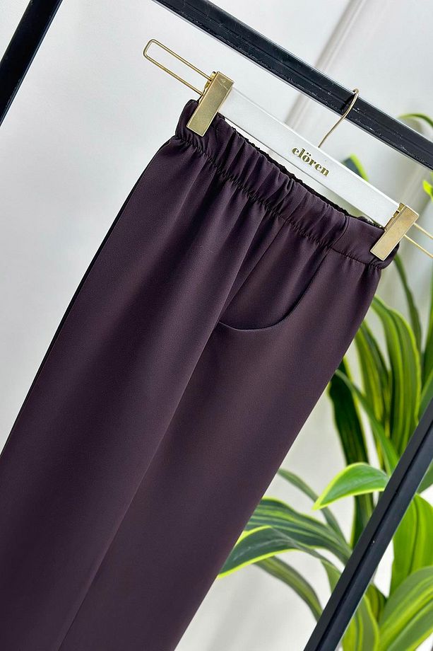 Bol Paça Model Kadın Pantolon Acı Kahve 1193 - 2