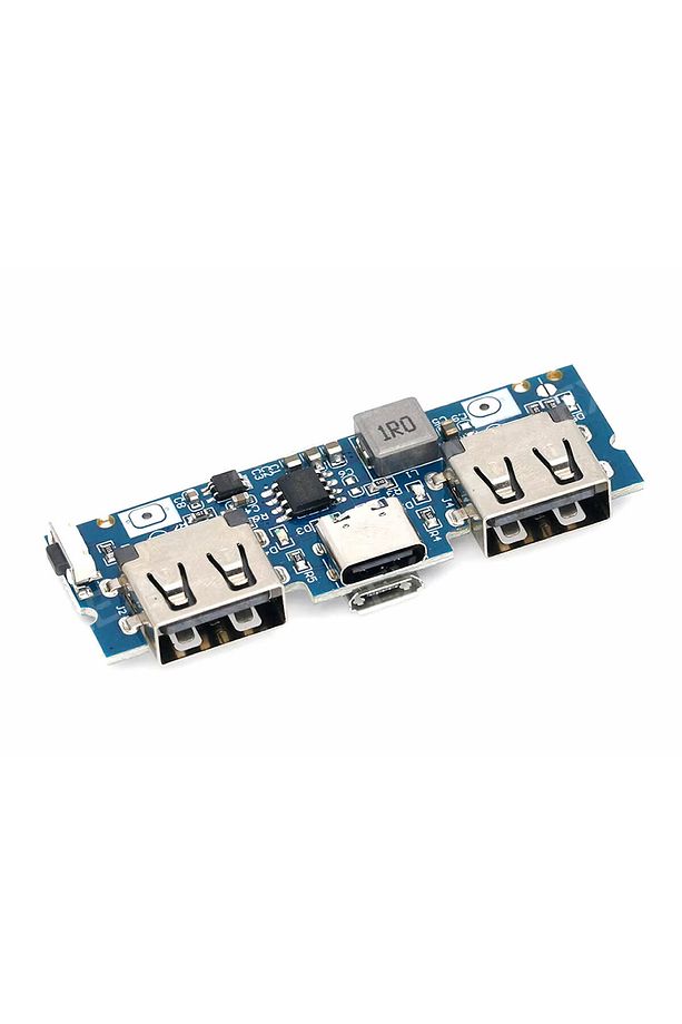 Powerbank Devresi 5V 2.4A Dual Usb Çıkış Type C Micro Usb Giriş Lityum Lion 3.7V 18650 Pil Şarj - 4