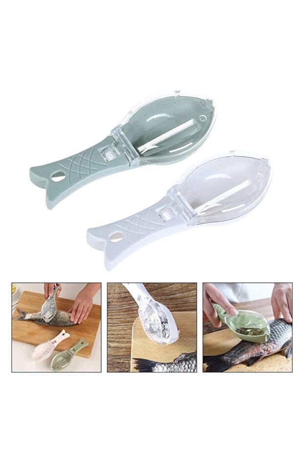4قطعة مكشطة بلاستيكية متعددة الوظائف لازالة قشور السمك - 1