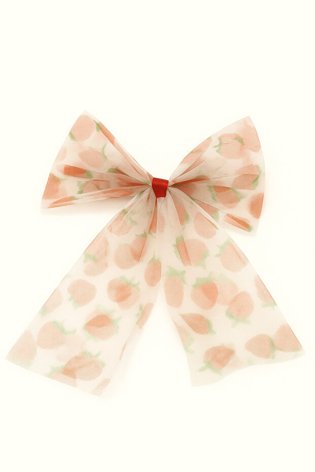 Ladybug Strawberry Cherry Watermelon Designed Lace Bow Hairpins