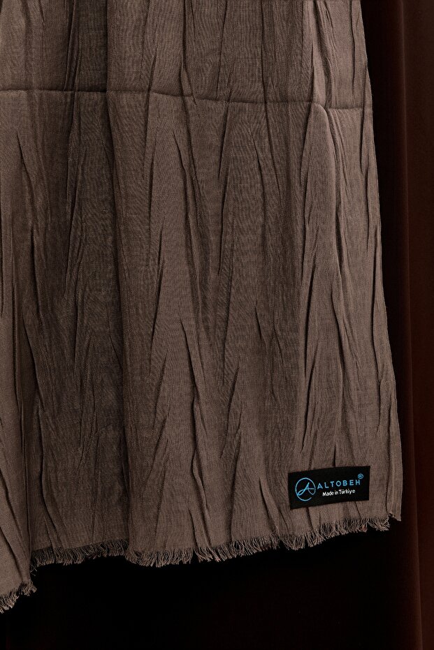 Pliseli Bambu Şal - Kimyon - 6