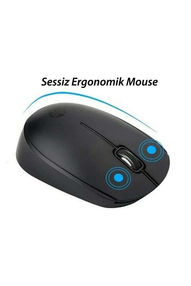 CS10 Kablosuz Wireless Sessiz Klavye Mouse Set İngilizce Q - 5
