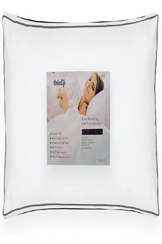 RAHALIFE Slowly Rebounding Pillow with Cover – 74x48 cm – Soft White Cotton – Pressure Relief