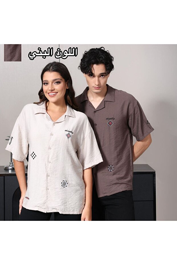 قميص اوفر سايز بأكمام قصيرة للجنسين