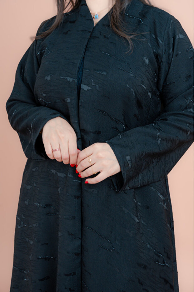 Crystal Bloom Printed Abaya - 4