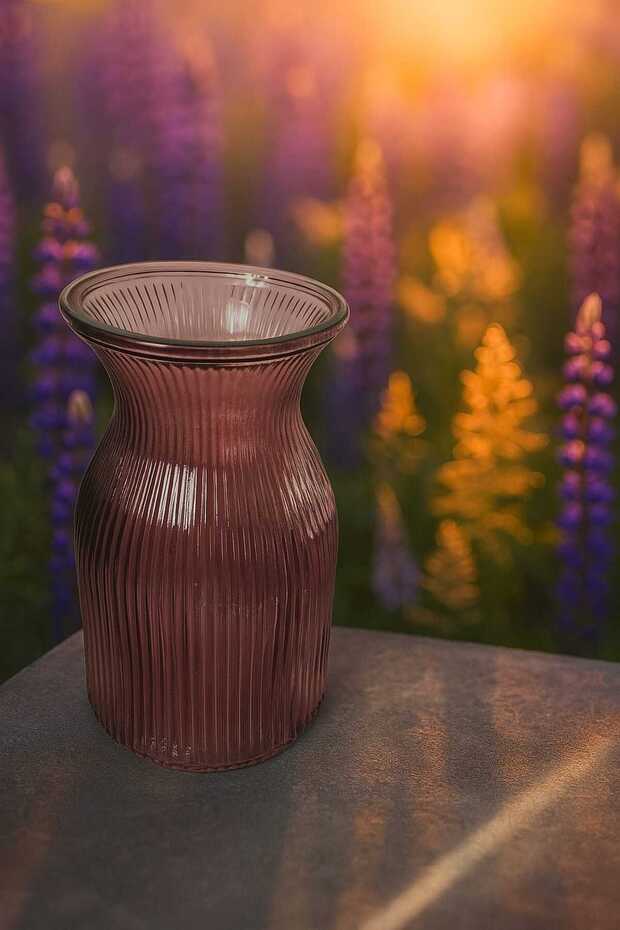 Dekoratif Cam Vazo Pembe - 1