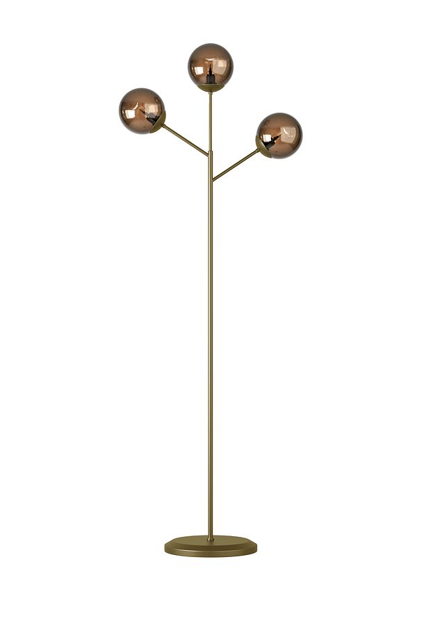 LOREVA 3'lü Cam Küre Lambader - Metal Gövdeli Modern Yer Lambası - 2