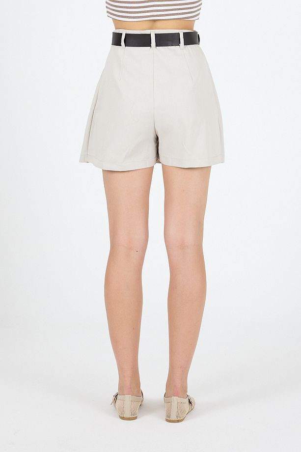 Moda Pileli Kemerli Şort Etek Xs-xxl - 5