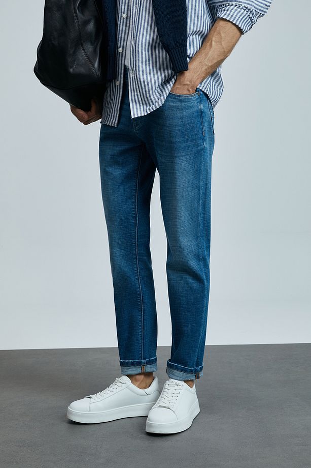 Gerardo Smart Jean Erkek Pantolon Regular Fit Mavi - 4