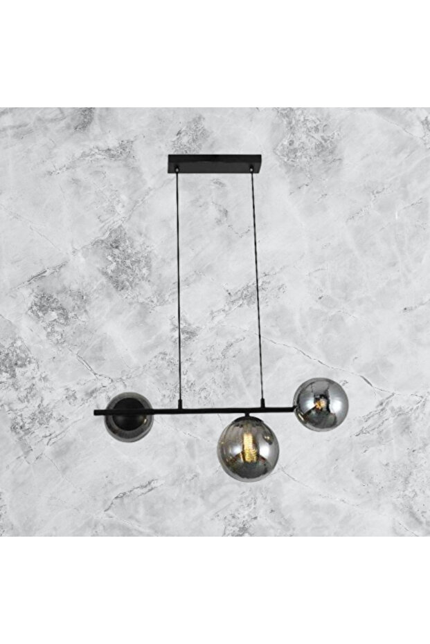 Chandelier On Cable Globe Smoke E27x3 - 2