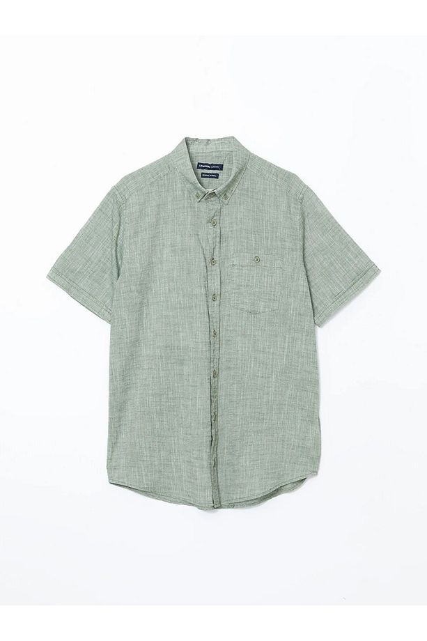 Regular Fit Keten Karışımlı Erkek Gömlek - 8