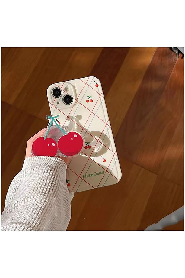 Popsocket Kiraz Desenli Telefon Tutacağı Epoksi Yüzey Parmak Tutucu Yapışkanlı Popsocket - 6