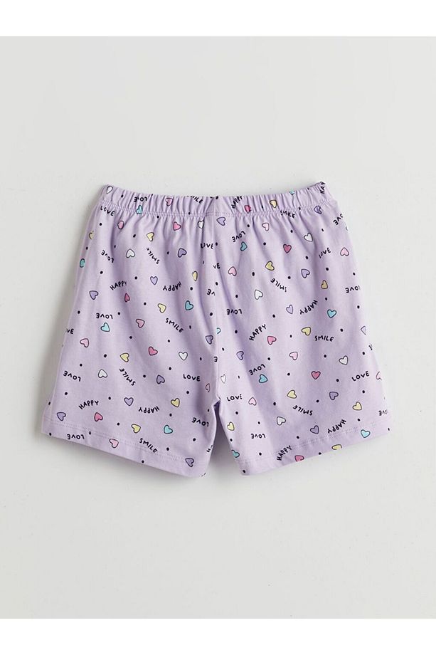LCW Kids Kare Yaka Kız Çocuk Şortlu Pijama Takımı - 4