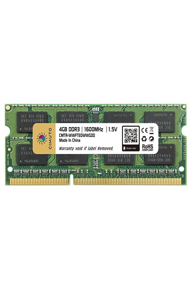 RAM memory 4 GB so-dimm DDR3, 1600 MHz, CIMUTO, for notebook - 4
