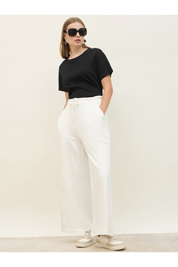 بنطال رياضي بساق مستقيمة مع رباط - 1