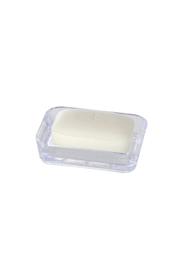 Candy Rectangular Durable Plastic Soap Dish Clear - 1