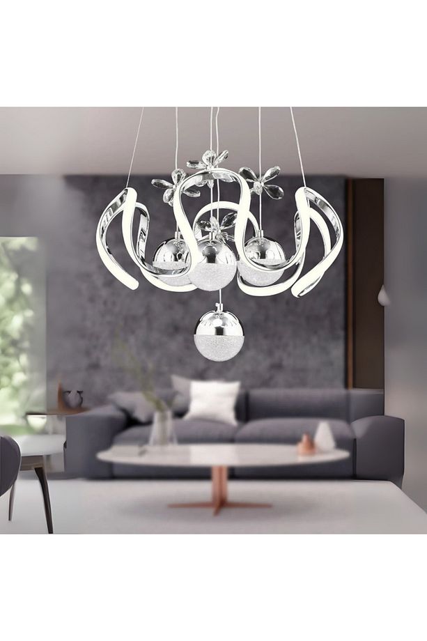 NOVA 3 Renk Kumandalı LED Sarkıt Avize – Modern Krom Kaplama, Dimmer & Ayarlanabilir Uzunluk - 3