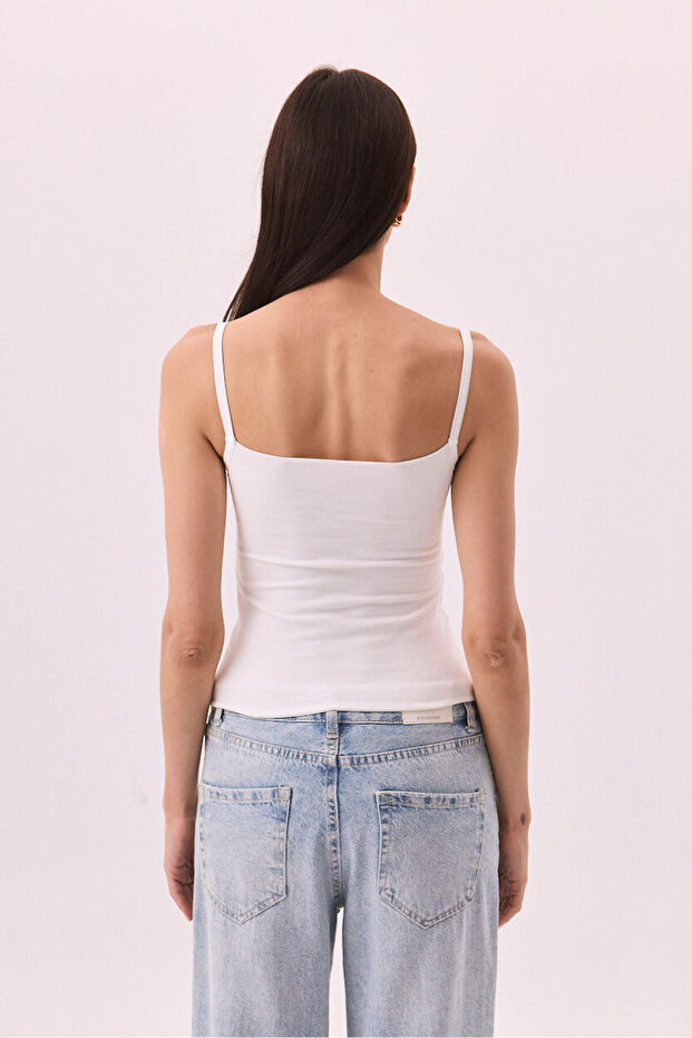 Pamuklu Askılı Bluz - 8