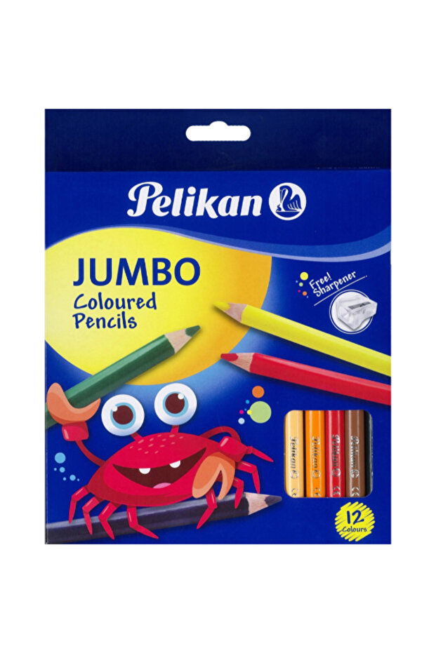 12-Piece Triangular Thick Jumbo Colored Pencils - 1