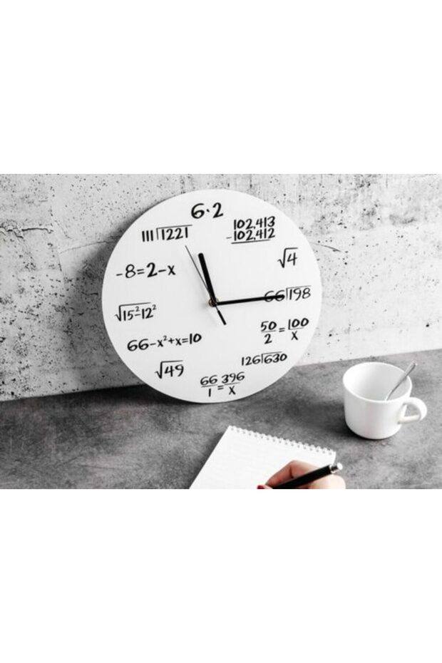 White Equation Clock - 2