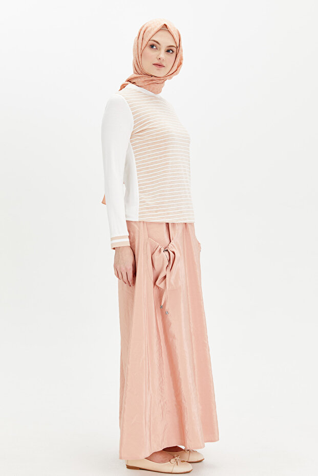 Çizgili Penye Bluz - 6