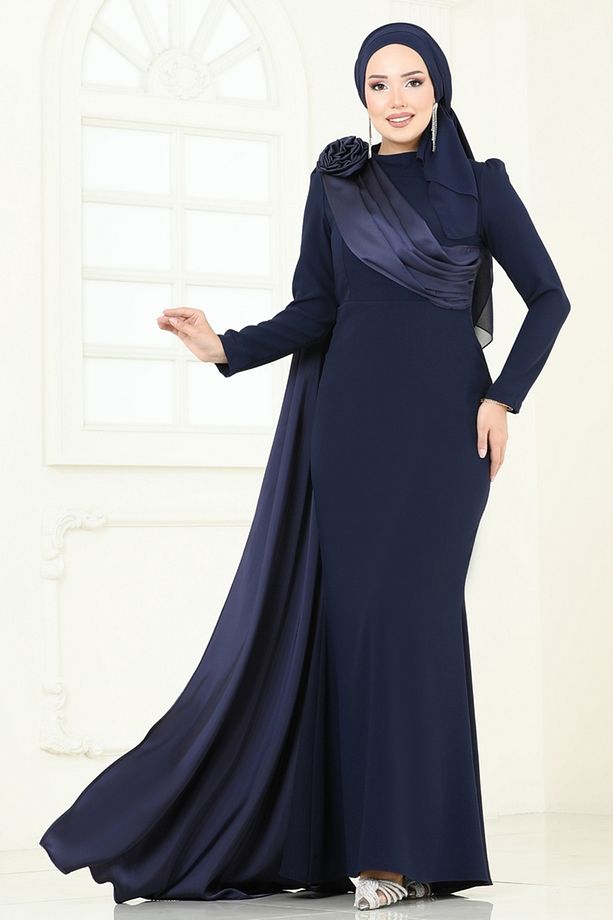Gül Detay Abiye Elbise 6227BSK463 Laci - 2