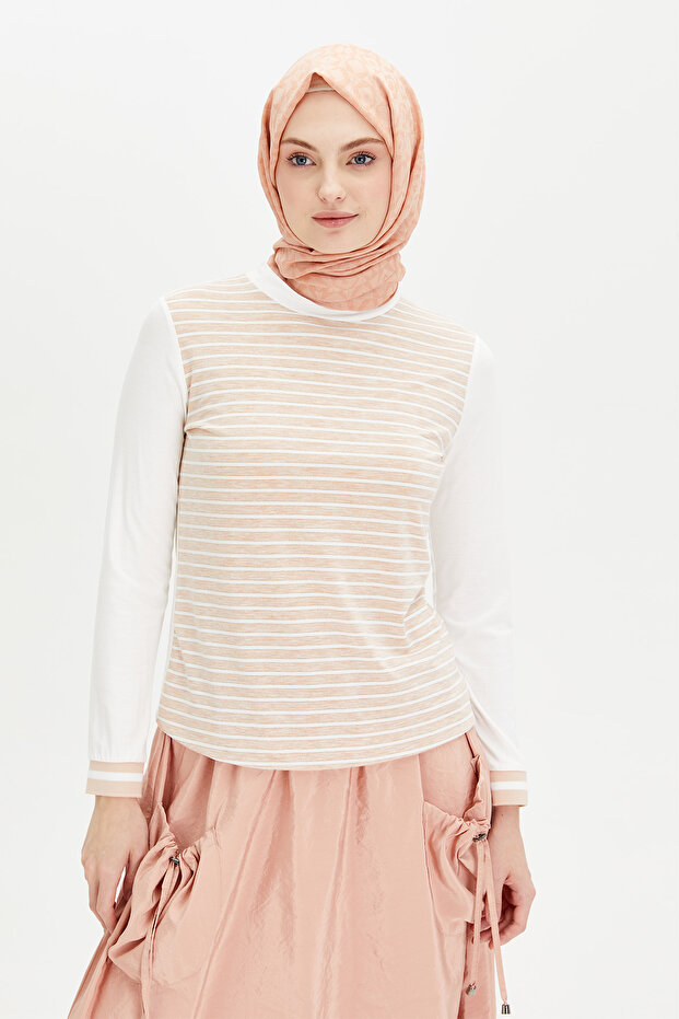 Çizgili Penye Bluz - 2