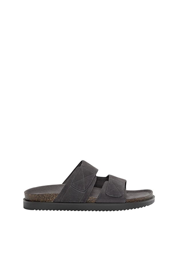 Tokalı düz deri sandalet - 2