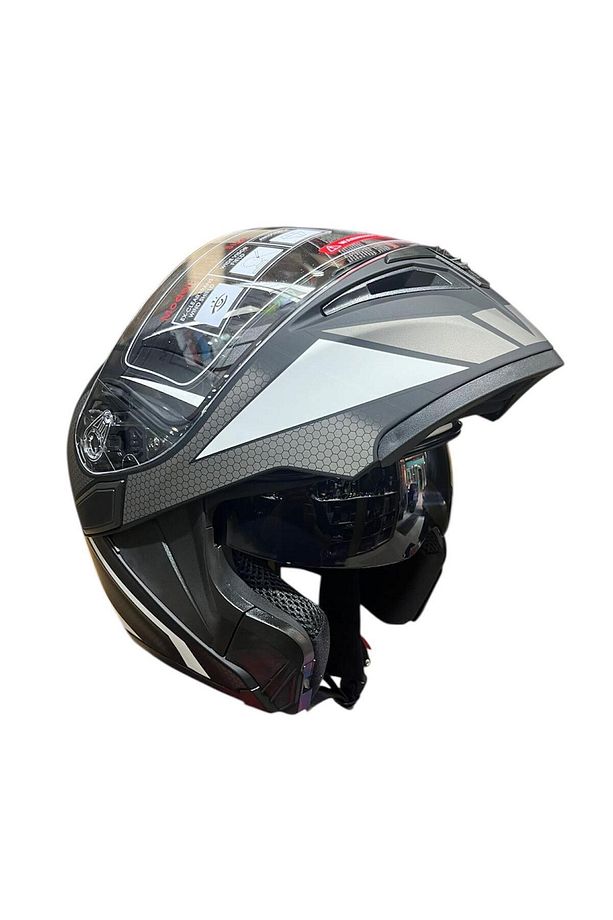 MOTOTEZ JİEKAİ JK902 LUX ÇENE AÇILIR MOTOSİKLET KASKI - 6