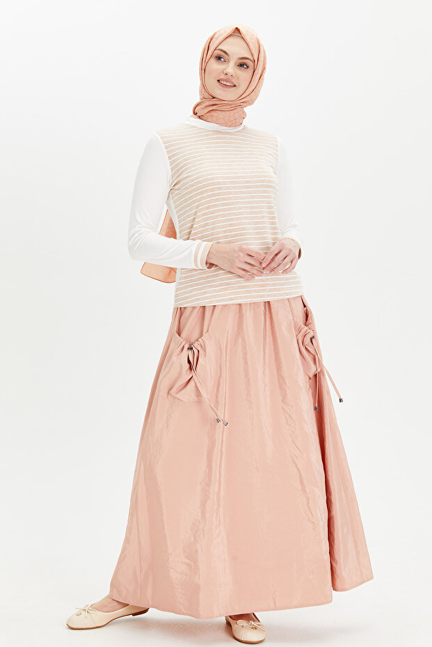 Çizgili Penye Bluz - 1