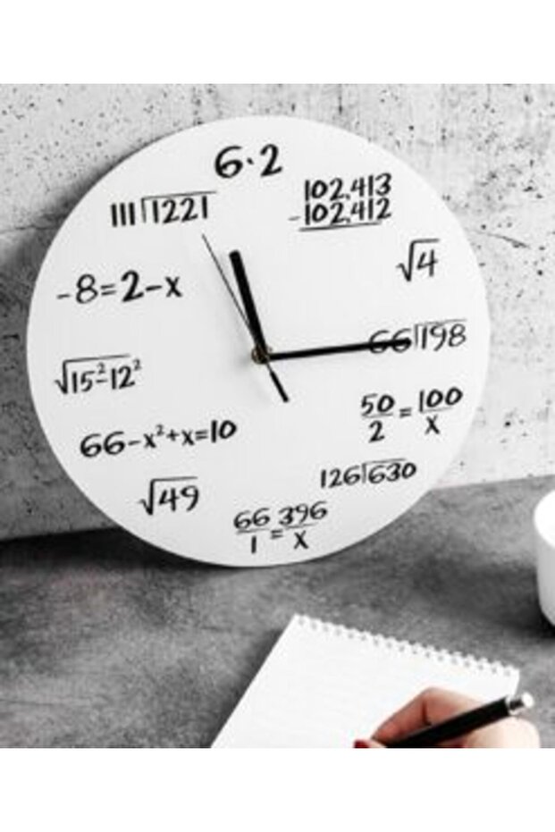 White Equation Clock - 4