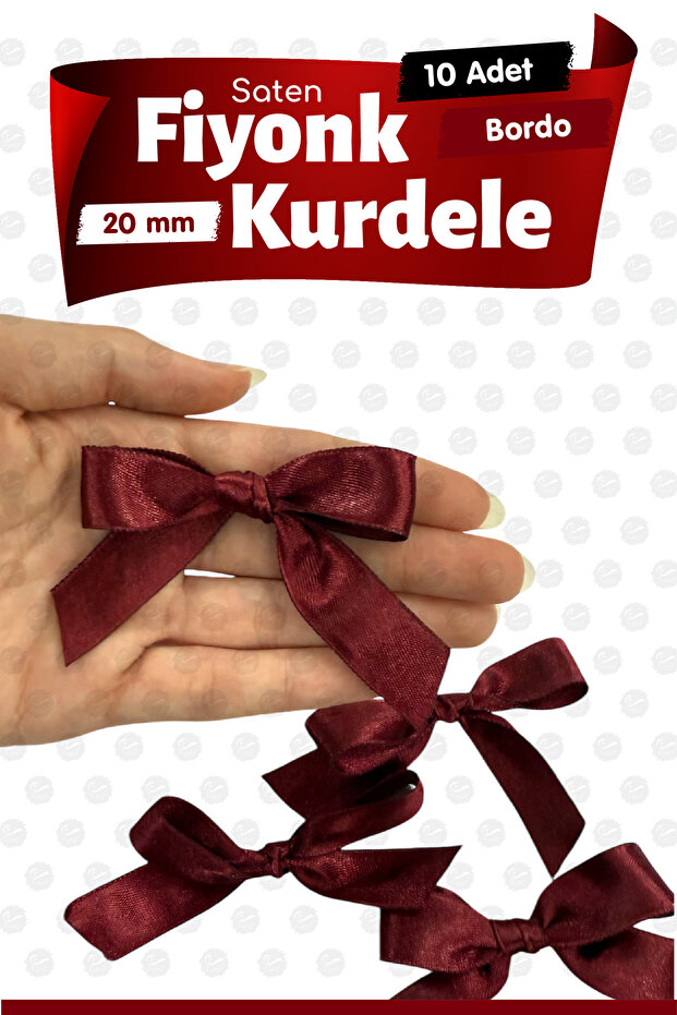 Satin Bow Ribbon Ornament 10 Pieces -T1423-