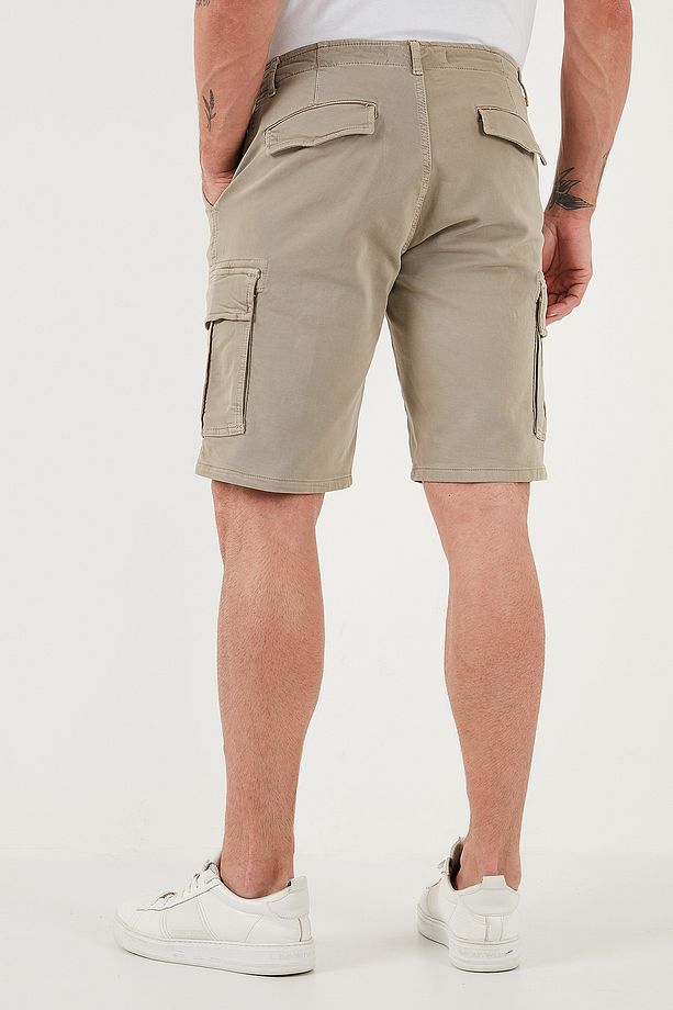 Streç Pamuklu Regular Fit Normal Bel Kargo Cepli Şort Erkek ŞORT 4510S79MILAN - 7