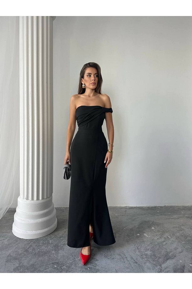 Aura Yırtmaçlı Uzun Elbise - 6
