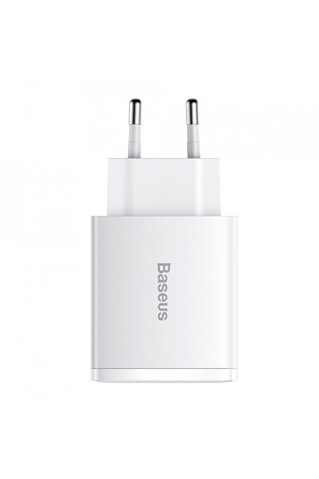 Compact wall charger, USB-C, PD, 30W and 2x USB-A, QC 3A, (CCXJ-E02) - White - 1
