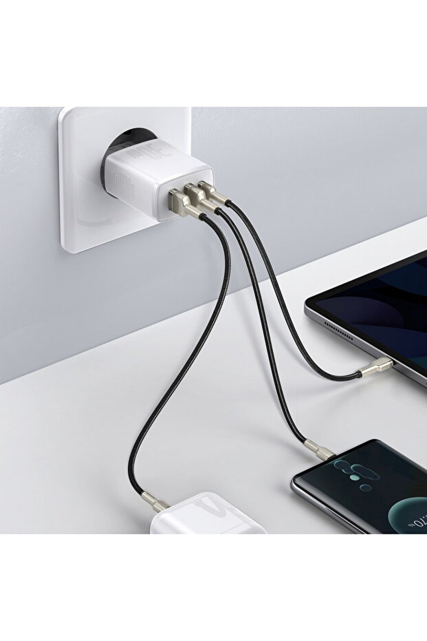 Compact wall charger, USB-C, PD, 30W and 2x USB-A, QC 3A, (CCXJ-E02) - White - 6