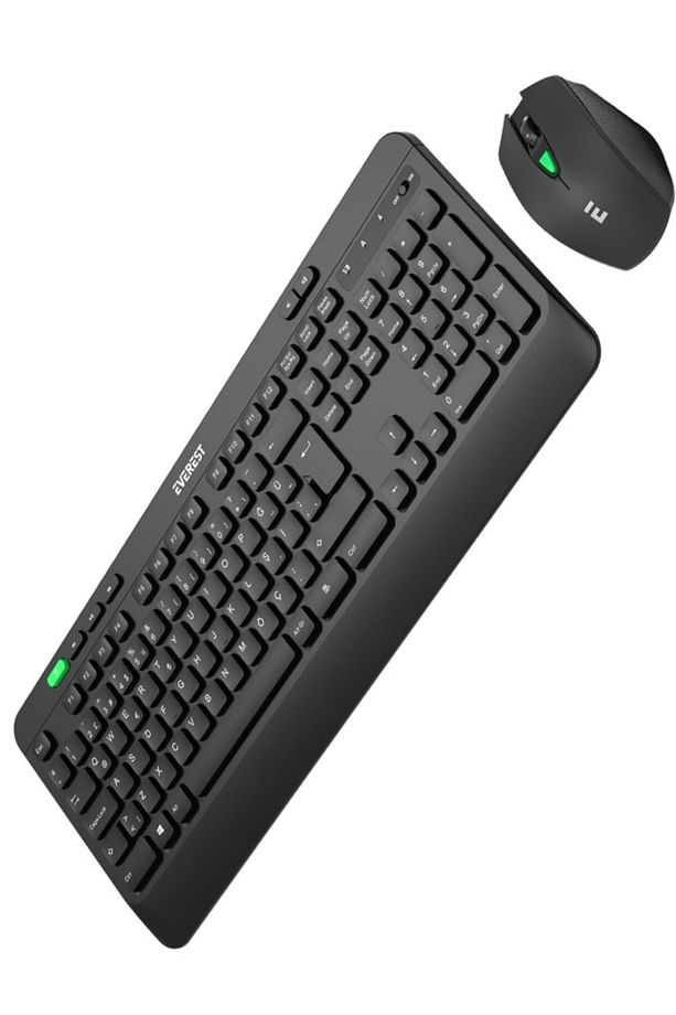 Siyah Usb Sessiz Switch İnce Kablosuz Q Multimedia Klavye + Mouse Set - 5