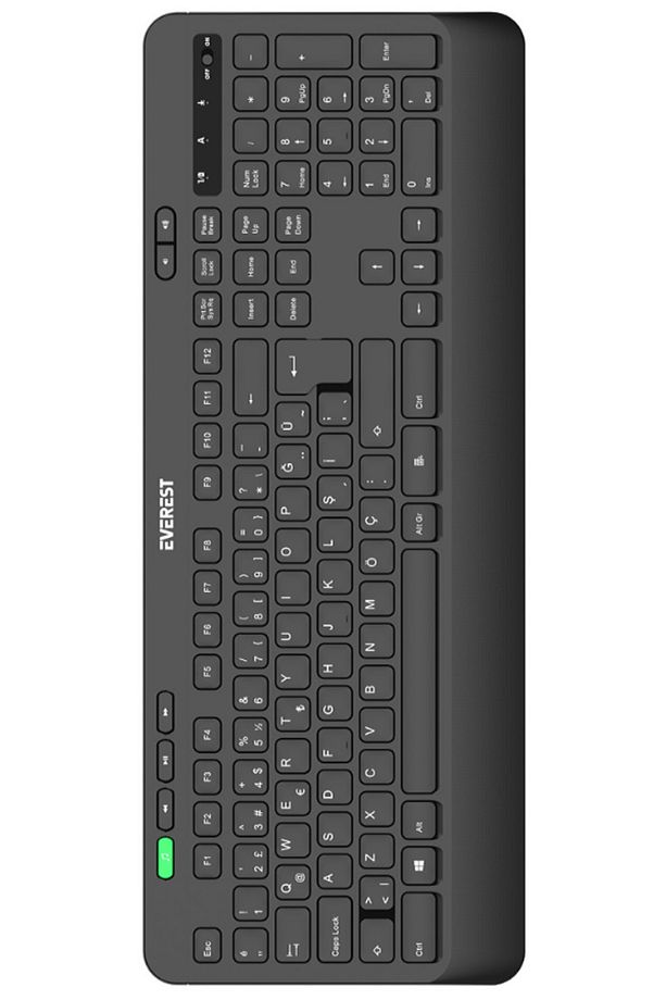 Siyah Usb Sessiz Switch İnce Kablosuz Q Multimedia Klavye + Mouse Set - 6