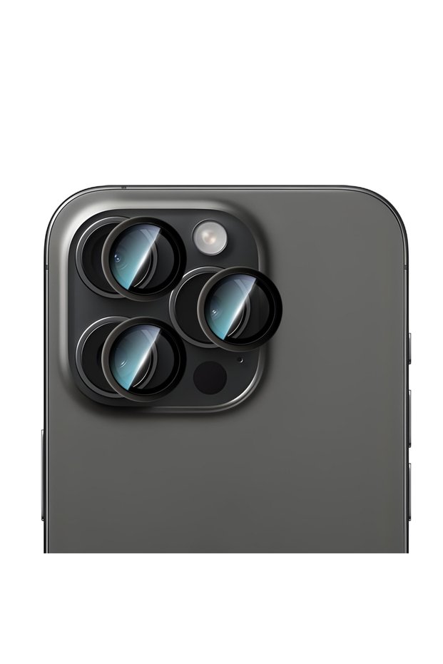 iPhone 15 Pro Max Caseworld Alloy Series Oleophobic Anti Reflective Camera Lens Protector Black