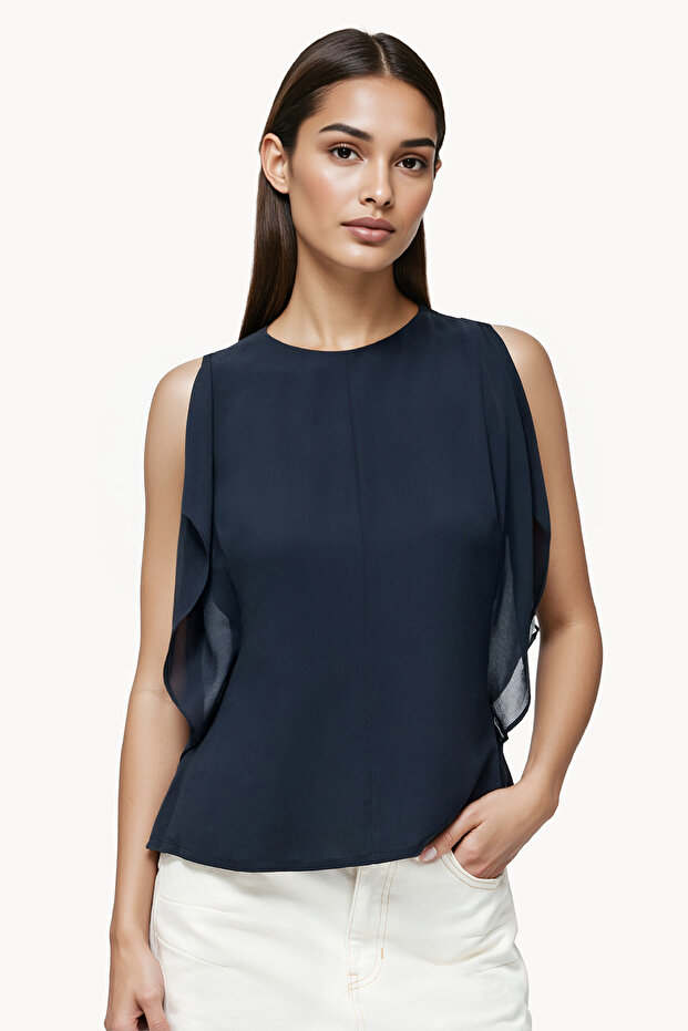 Plain Regular Round Neck Top - 1