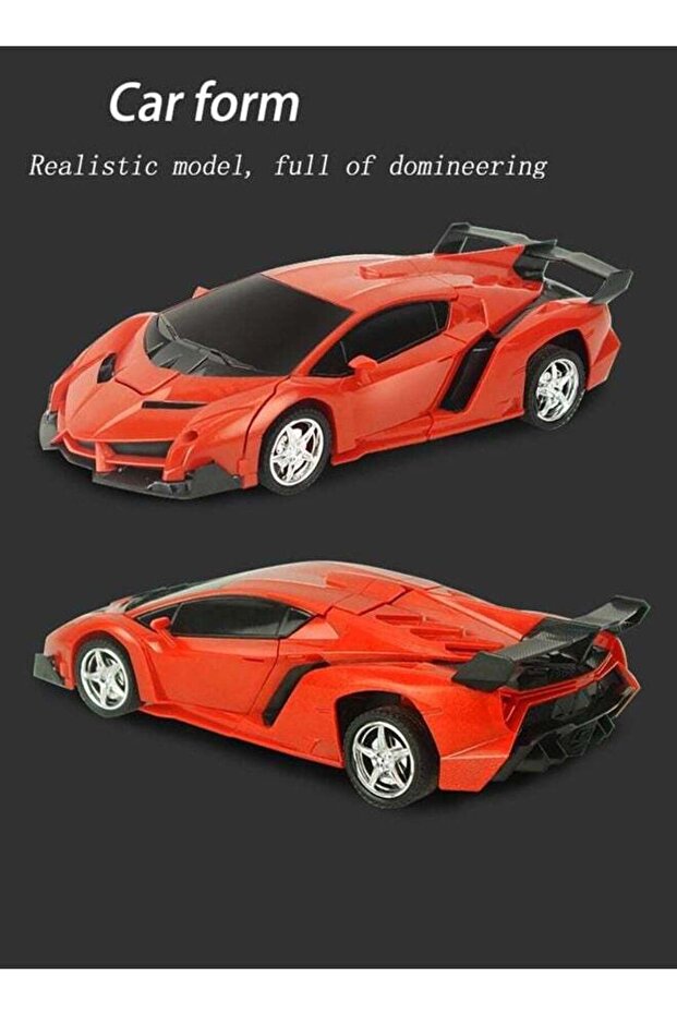 Car Transforming Robot, Car Robot Toy with One Button Transformation and 360 Degree Rotation Drift - 3