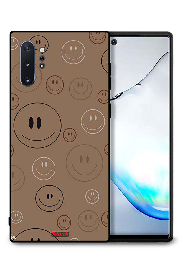 غطاء حماية لهاتف سامسونج جالكسي نوت 10 بلس بنقشة وجوه مبتسمة - 1