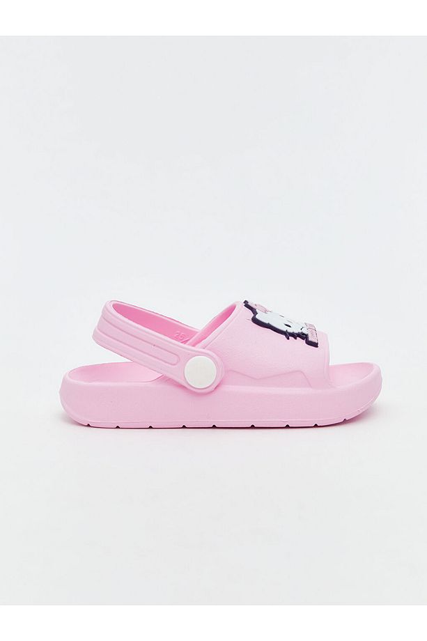 Pembe Hello Kitty Baskılı Kız Bebek Plaj Sandaleti - 2