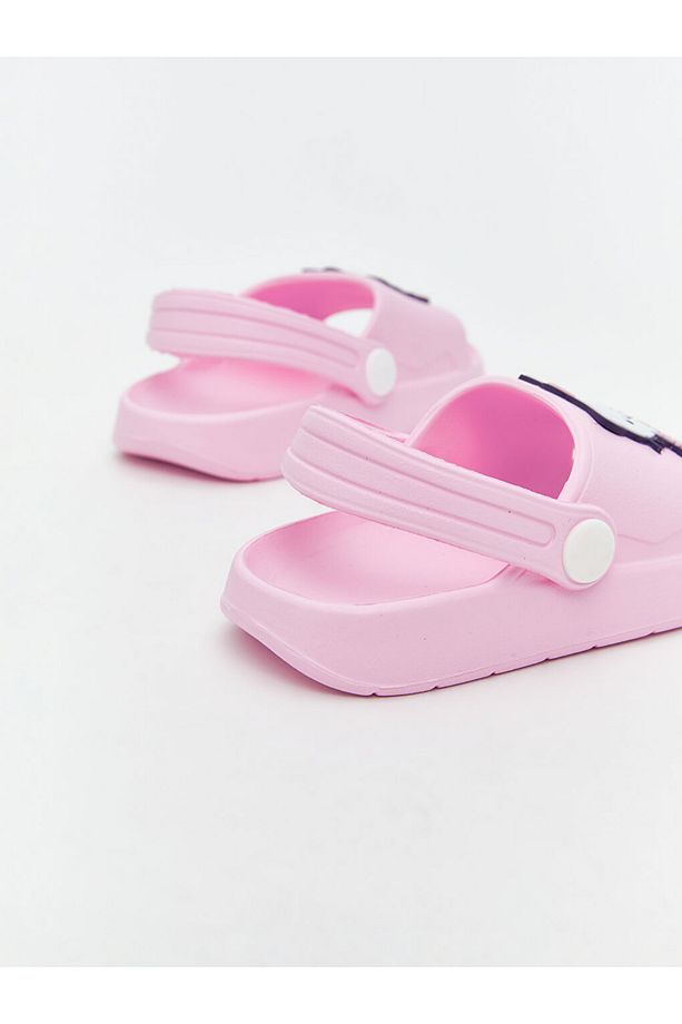 Pembe Hello Kitty Baskılı Kız Bebek Plaj Sandaleti - 5