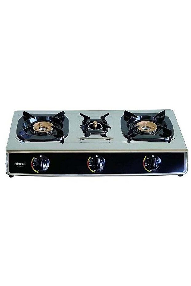 Rinnai 3 Burner Stainless Steel Gas Stove with High Durable Burners