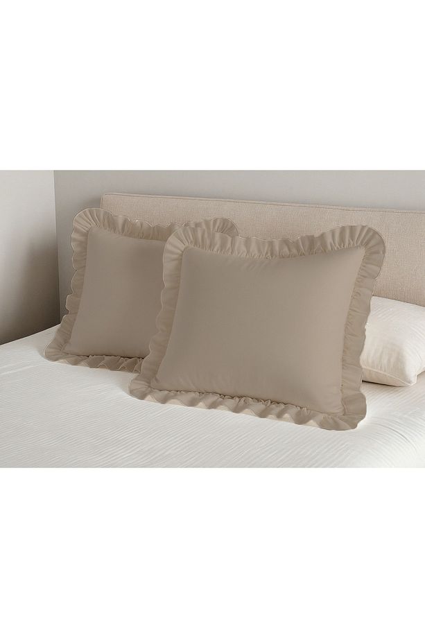 2 Adet Fırfırlı Ranforce Kumaş Yastık Kılıfı 50 x 70 - 2