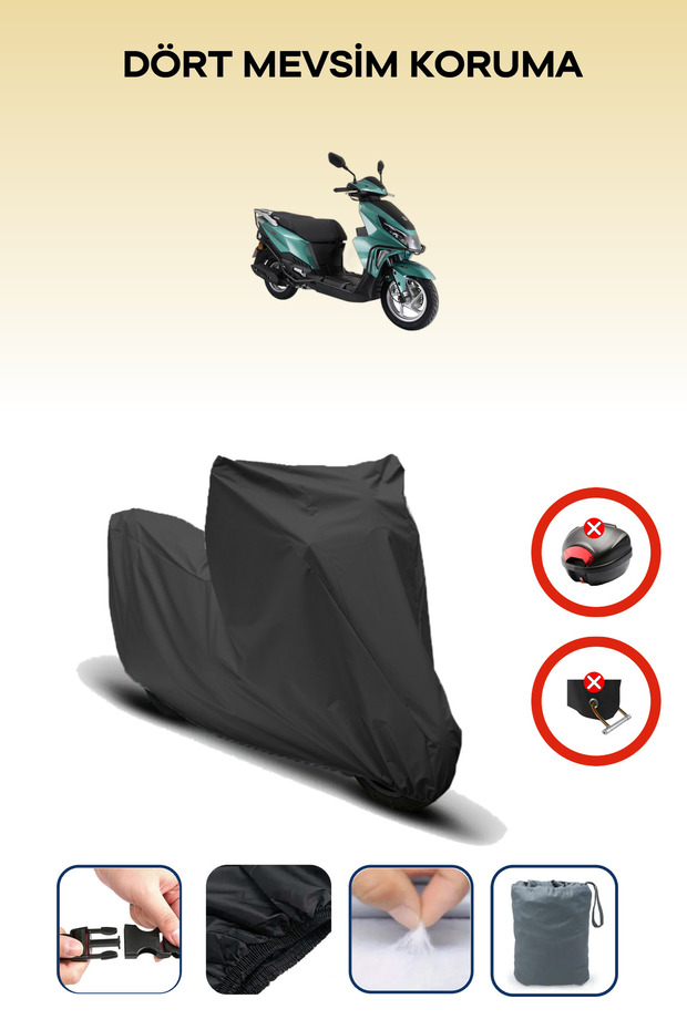 Black Rear Bag Non-Matching Arora Crv 125 Motorcycle Tarpaulin, Engine Cover