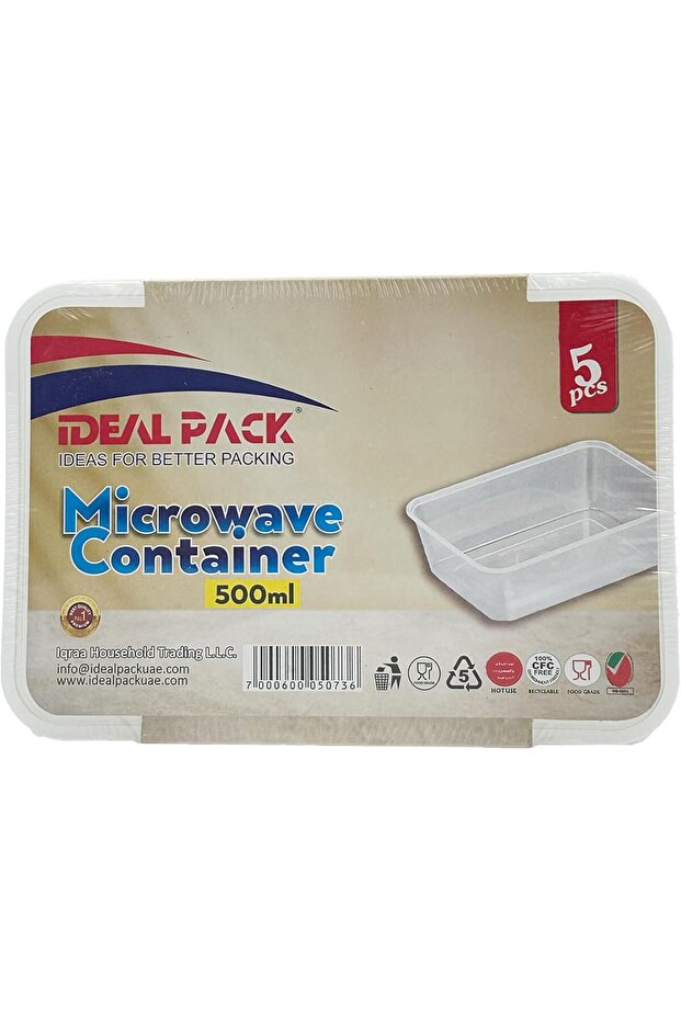 Microwave-Safe Food Containers with Lids – 500 ml | 5 Pack | BPA-Free, Reusable Plastic