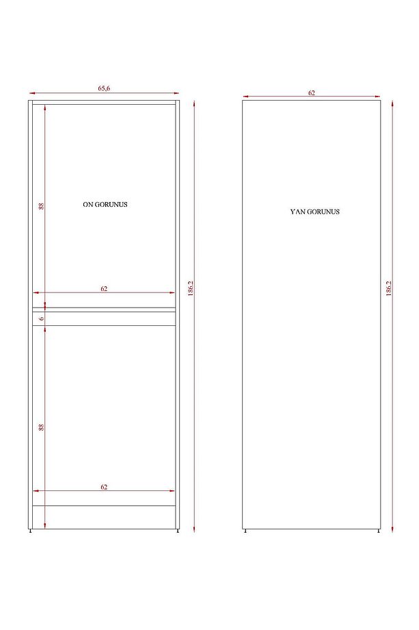 Mdf Çamaşır Makinesi Kurutma Makinesi Dolabı Çekmeceli 184 - 5
