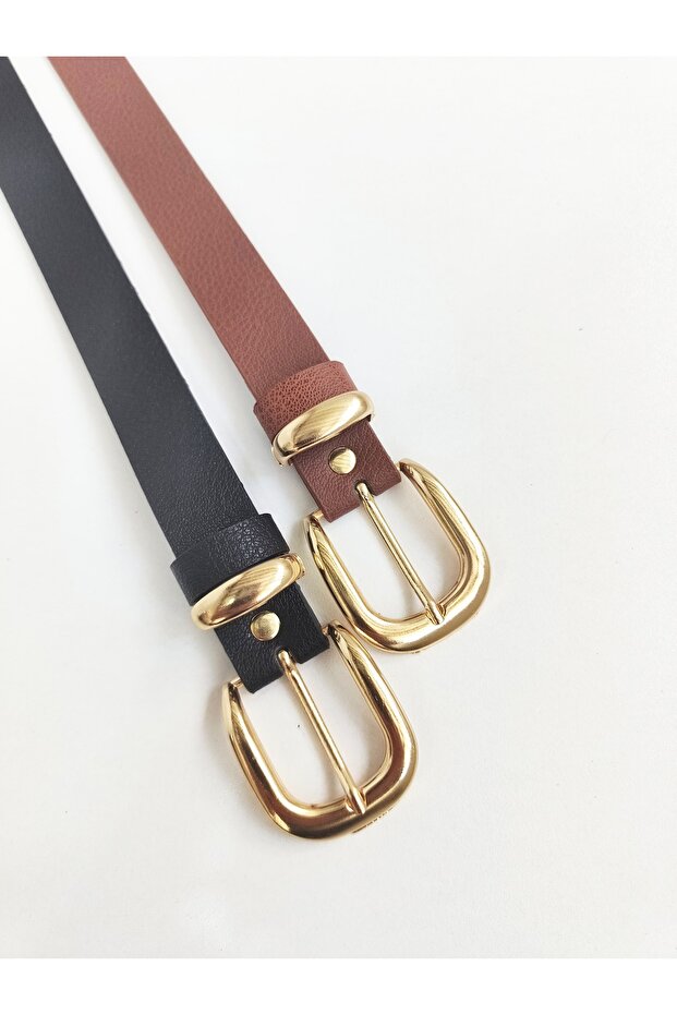 curea de damă negru bronz pachet dublu - 2